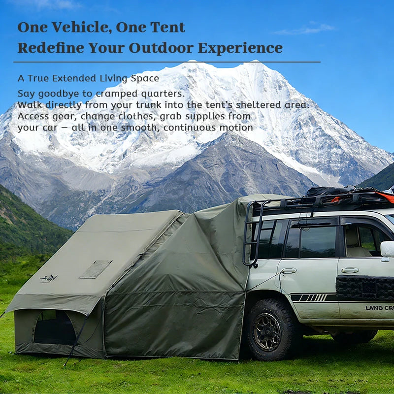 Pakicetus Inflatable Camping Tent With Extended Sun Canopy Design
