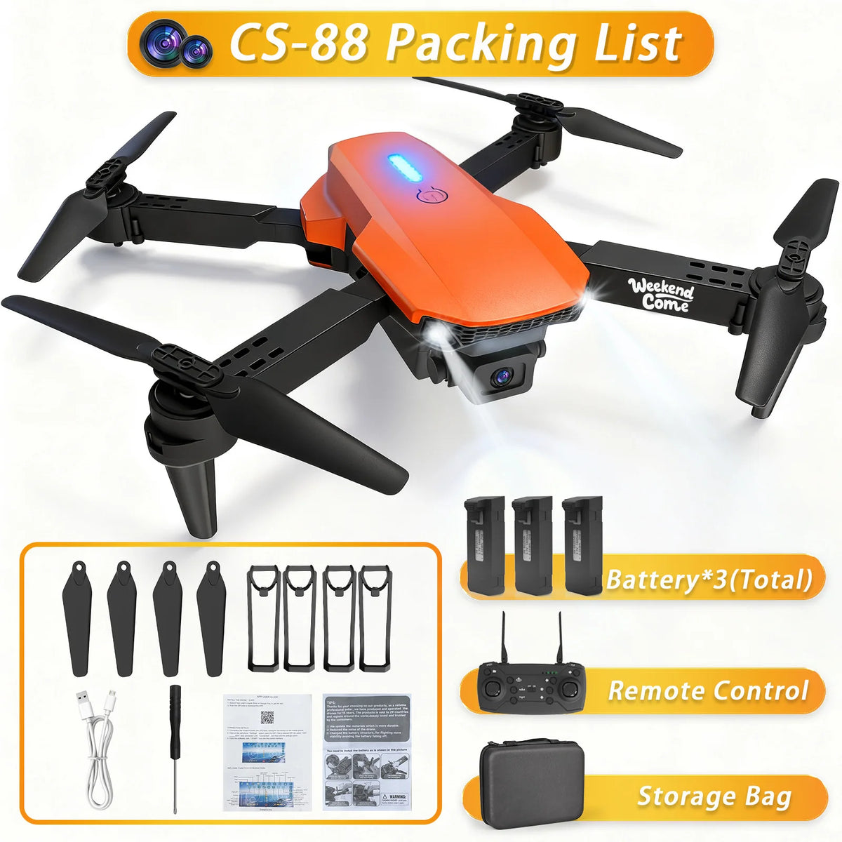 Professional HD Camera Foldable Quadcopter Drone For Beginners