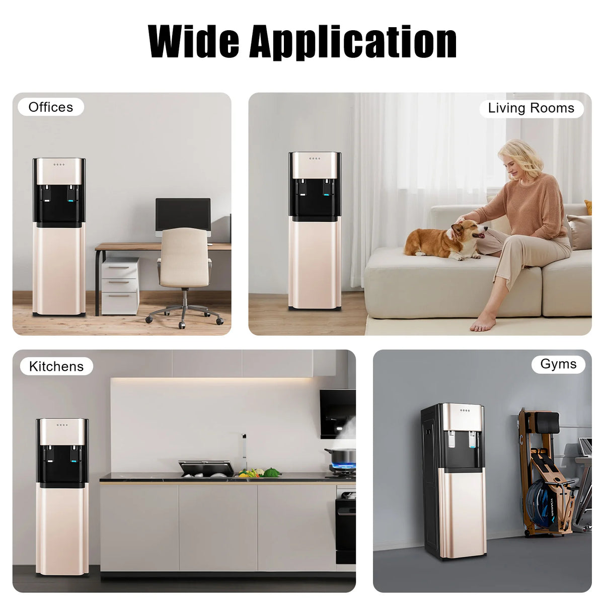 Bottom Loading Hot And Cold Water Cooler Dispenser With Drinking Fountain