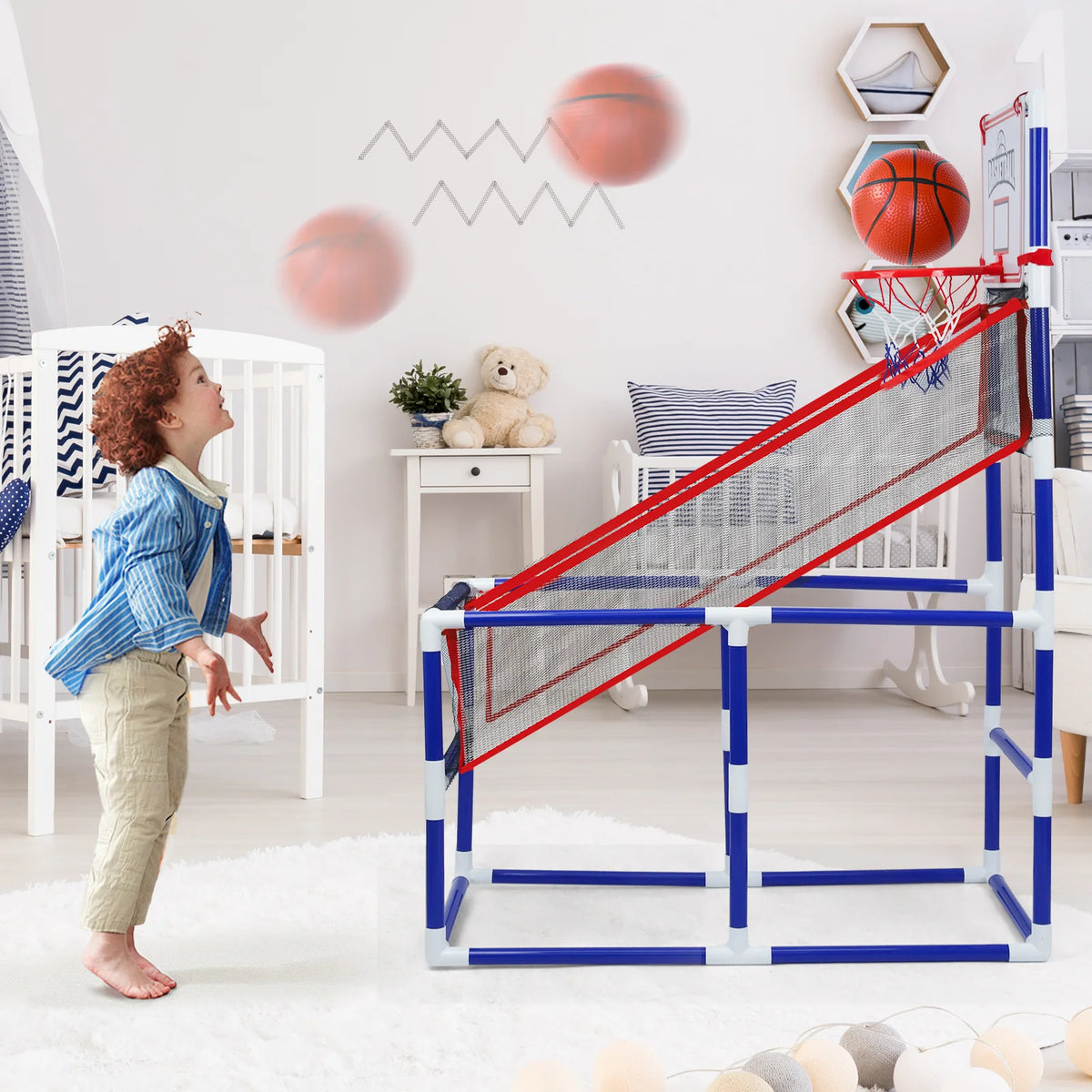 LLParty Kids Basketball Hoop Set With Ball And Air Pump