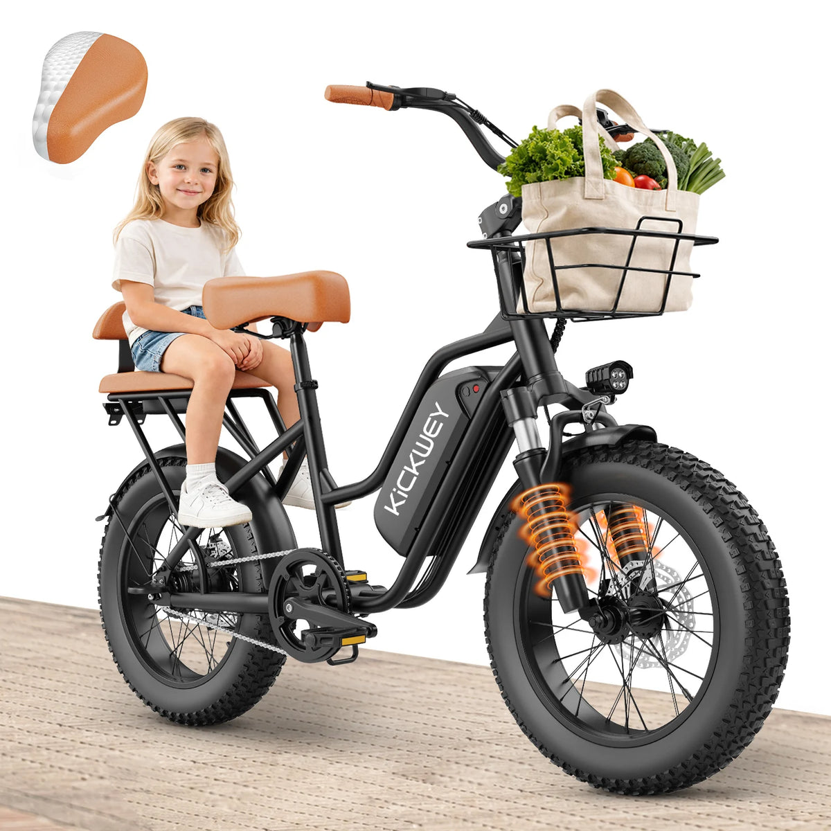 Kickwey Fat Tire Electric Bike 1500W 48V 20Ah Battery