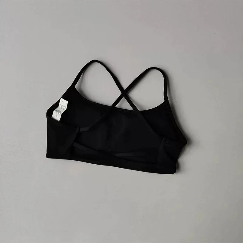Womens Cross Back Shockproof Sports Bra For Gym And Yoga