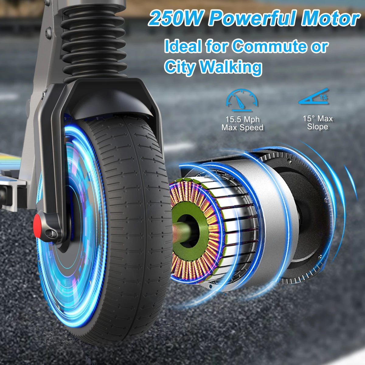 Caroma Folding Electric Scooter With Cruise Control And Shock Absorption
