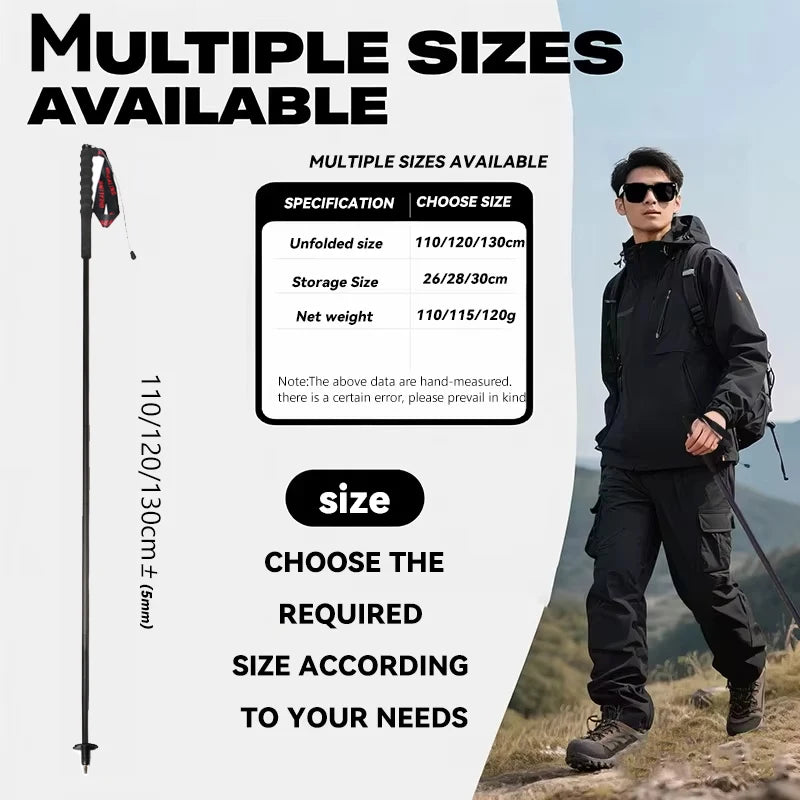 Okhealing Carbon Fiber Foldable 5 Section Lightweight Trekking Poles