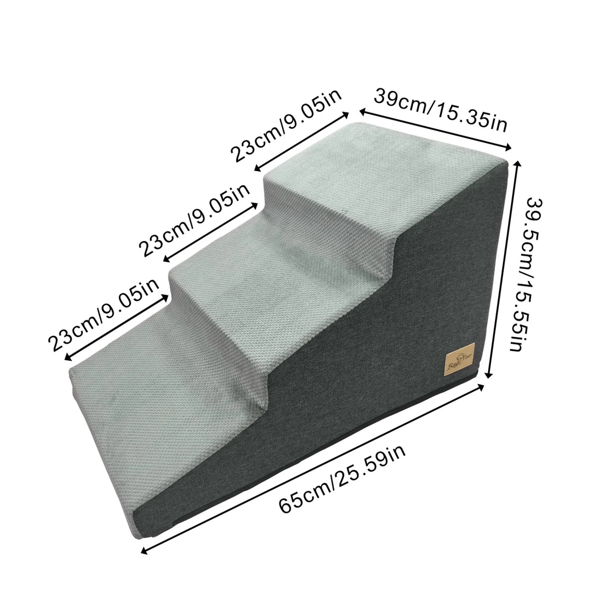 Three Quarter Step Dog Steps Ramp With Washable Cover Non Slip For Small Dogs