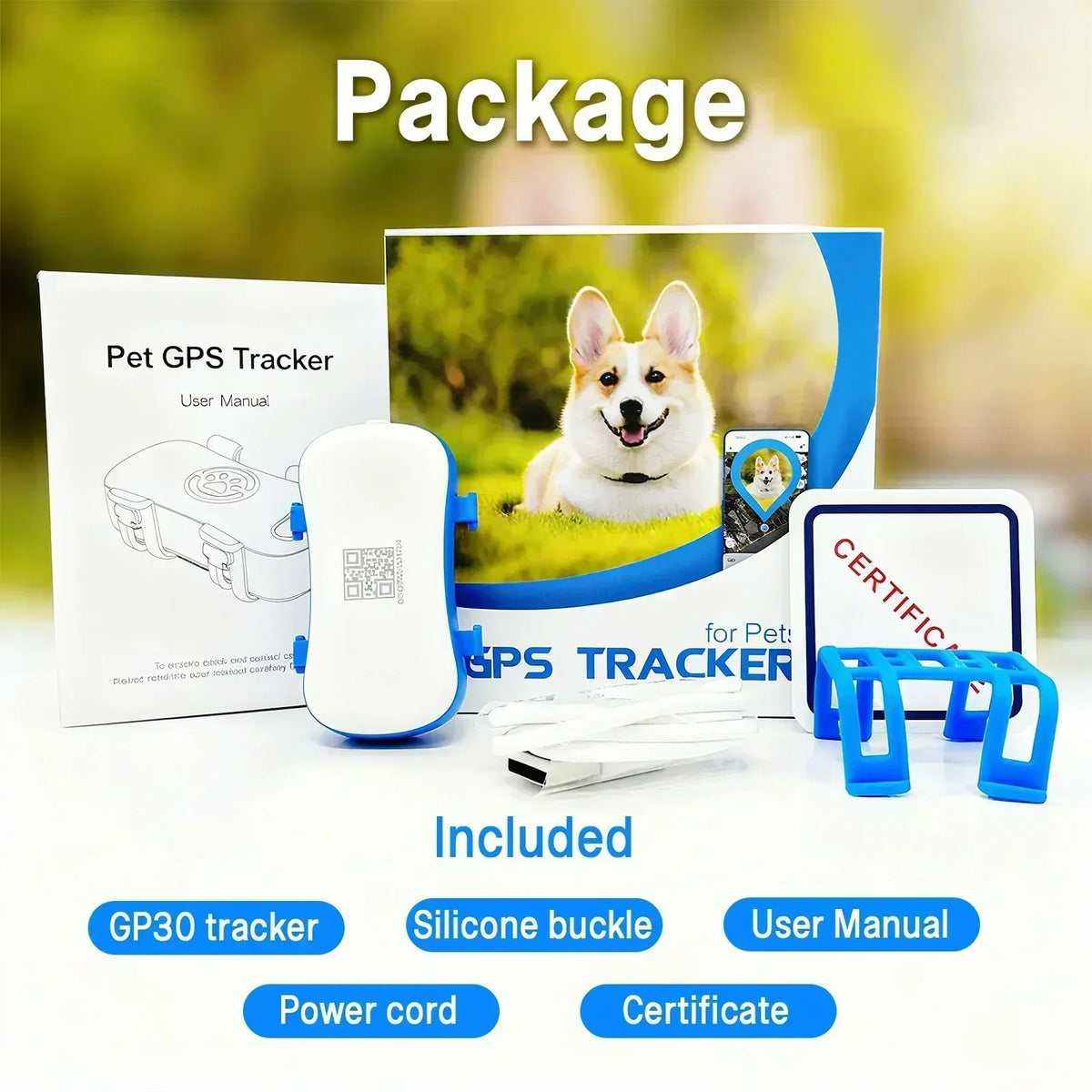 WANWAYTECH 4G GPS Pet Tracker With Live Tracking IP67 Waterproof