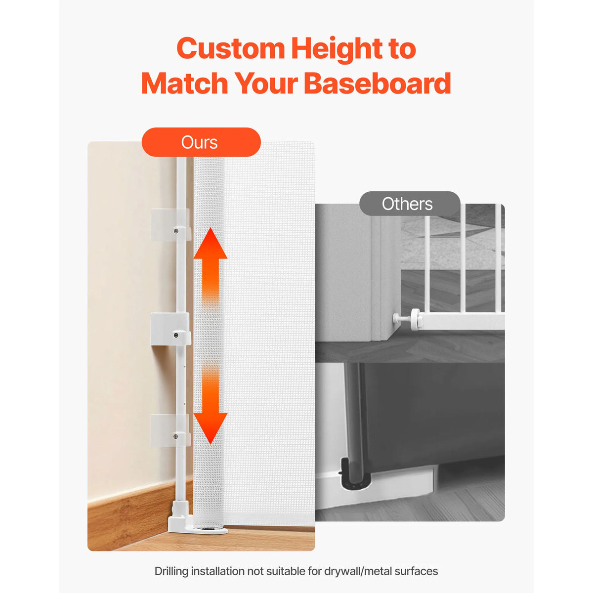 SucceBuy Retractable Baby Gate With Security Lock And Safe Mesh