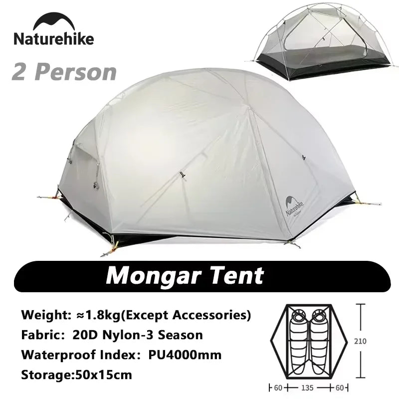 Naturehike Mongar Ultralight 2 Person Waterproof Camping Tent