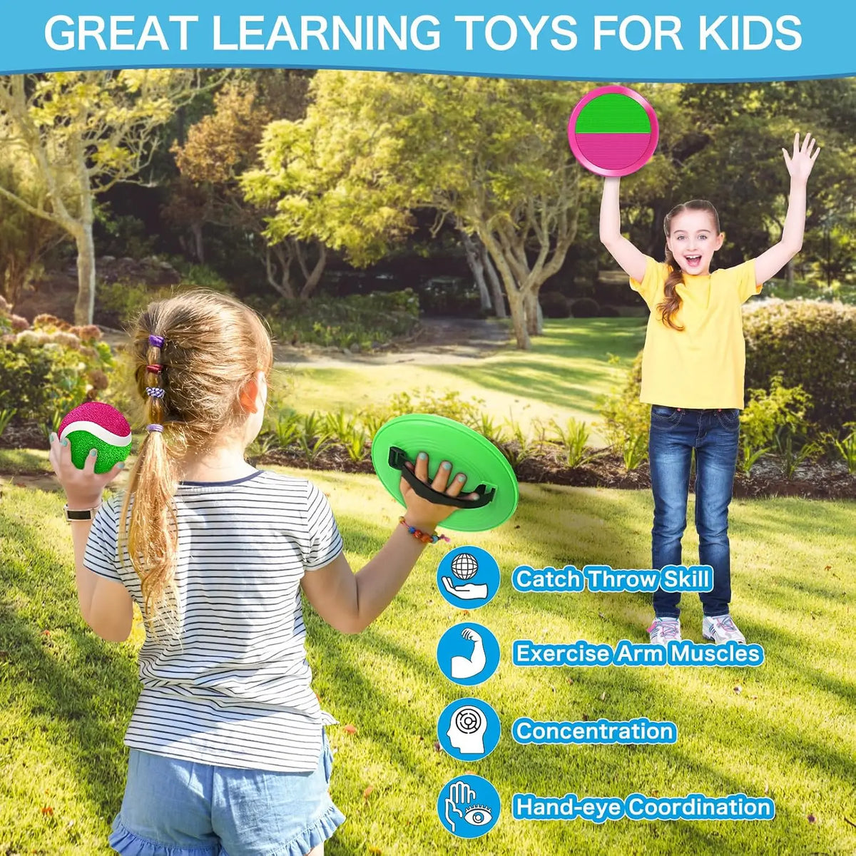 Parent Child Sticky Toss Catch Ball Game Set for Kids