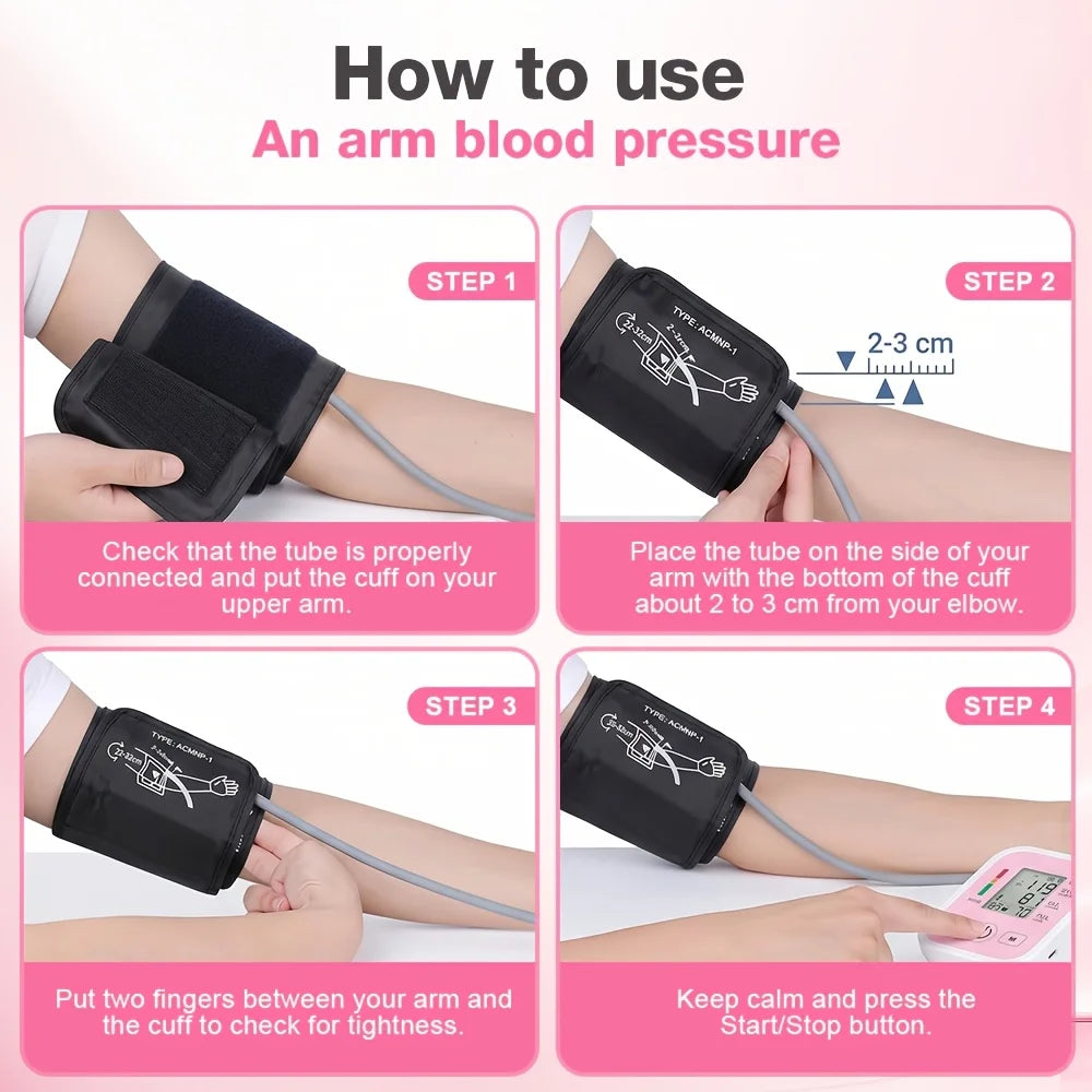 Automatic Upper Arm Blood Pressure Monitor With Heart Rate Memory