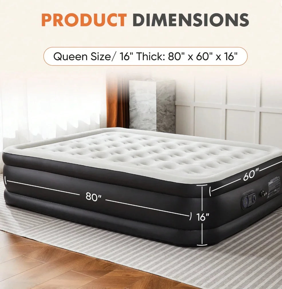 Portable Air Mattress With Built In Pump For Outdoor Camping