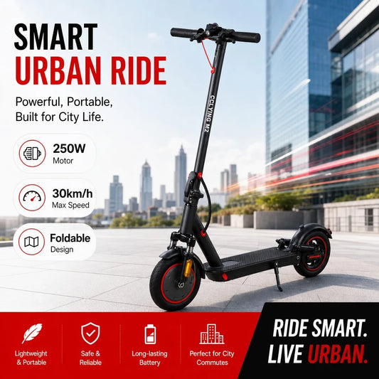 Portable Foldable Electric Scooter For Adults Shock Absorbing Suspension Wheels