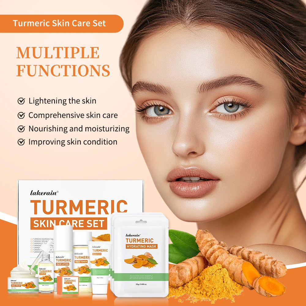 Lakerain Turmeric Skincare Set For Brightening And Nourishing Skin
