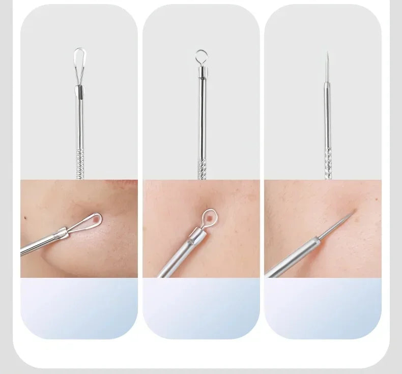 Stainless Steel Blackhead Remover Tool Set For Skincare Grooming Accessories