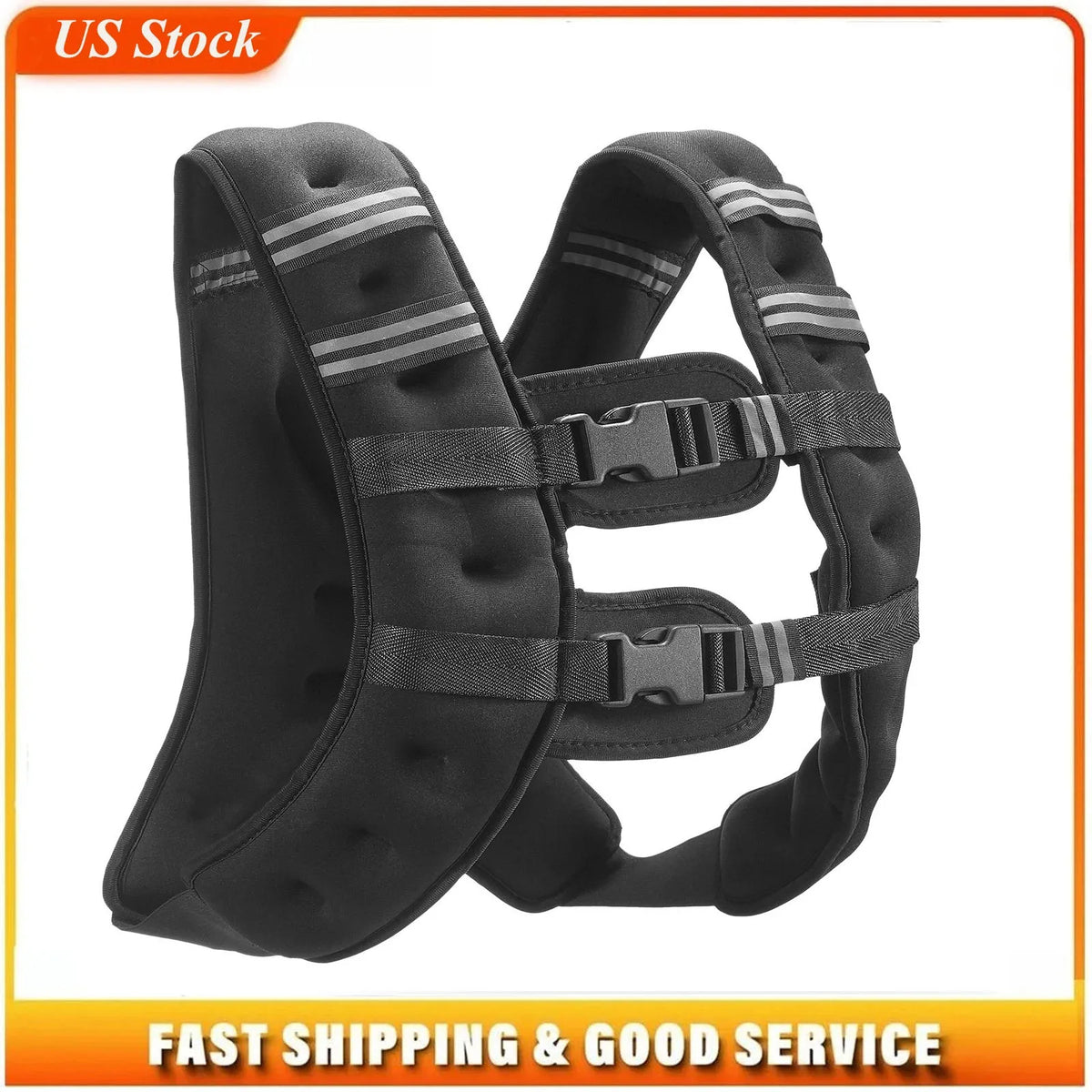 Adjustable Weighted Vest With Reflective Stripe For Strength Training