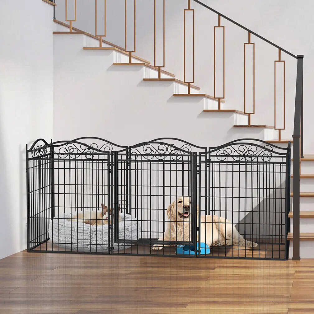 Bingopaw Heavy Duty Metal Dog Playpen Foldable Indoor Outdoor Kennel