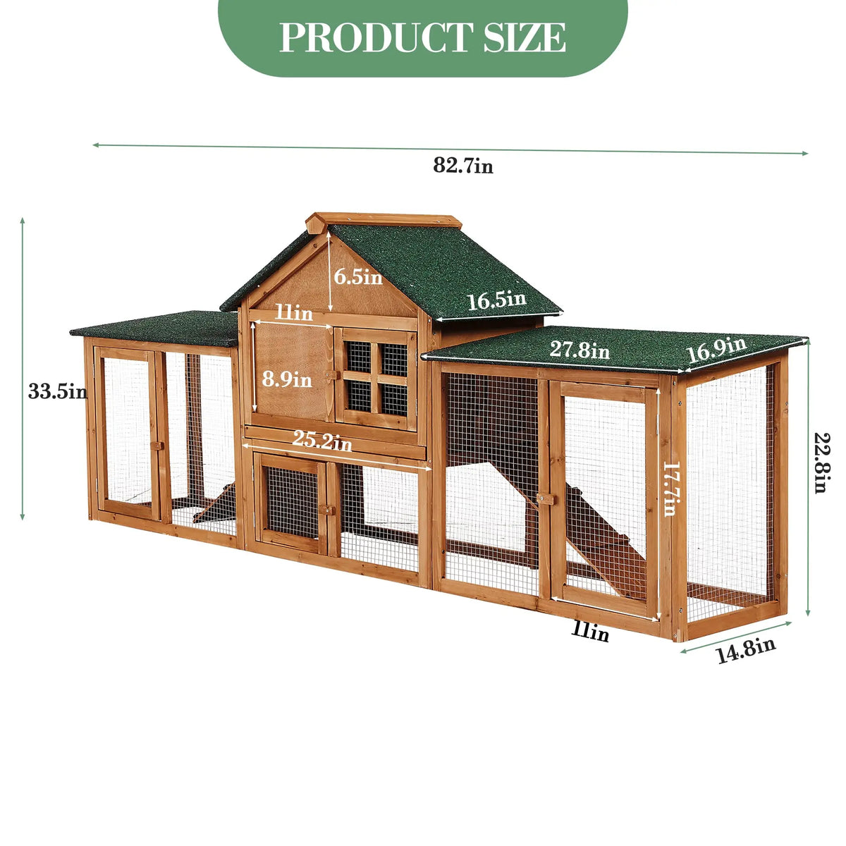 DishyKooker Two Story Wooden Outdoor Rabbit Hutch With Runs