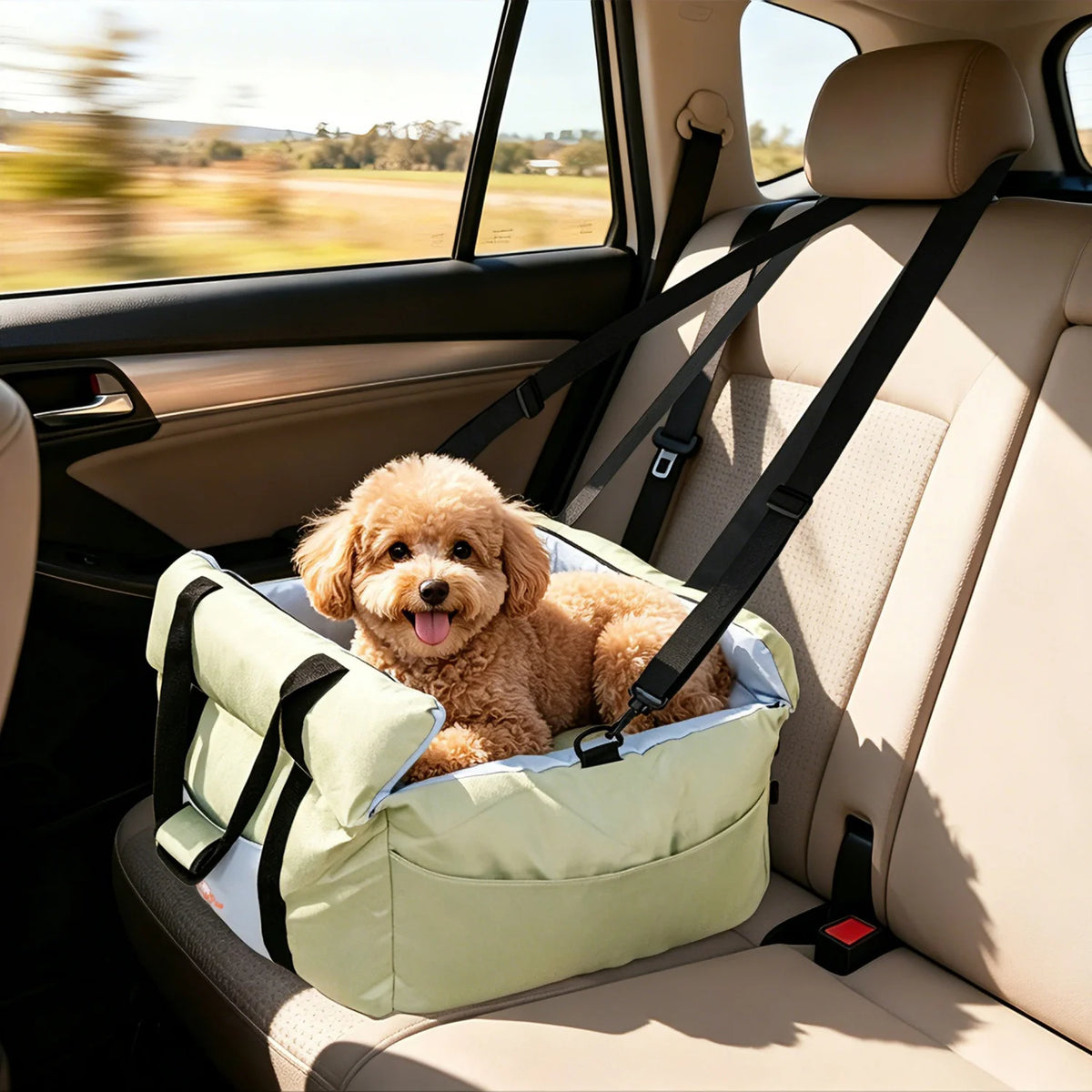 Bingopaw Dog Car Seat Pet Booster Seat With Safety Belt
