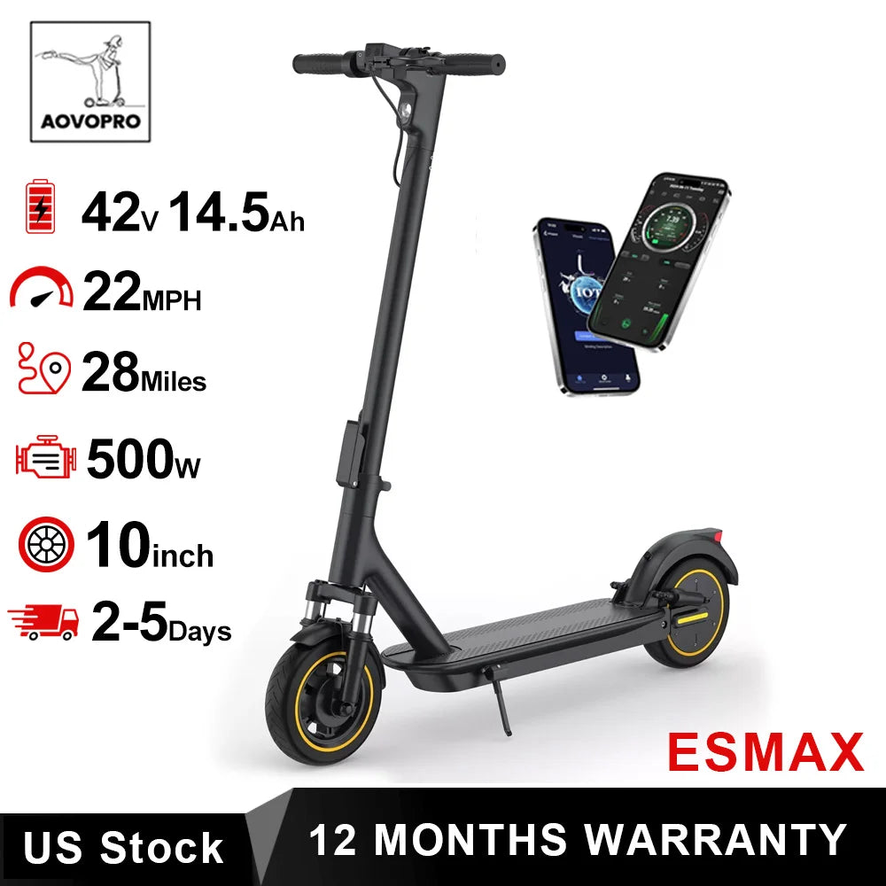 AOVOPRO ESMAX Folding Electric Scooter 500W Smart App Control