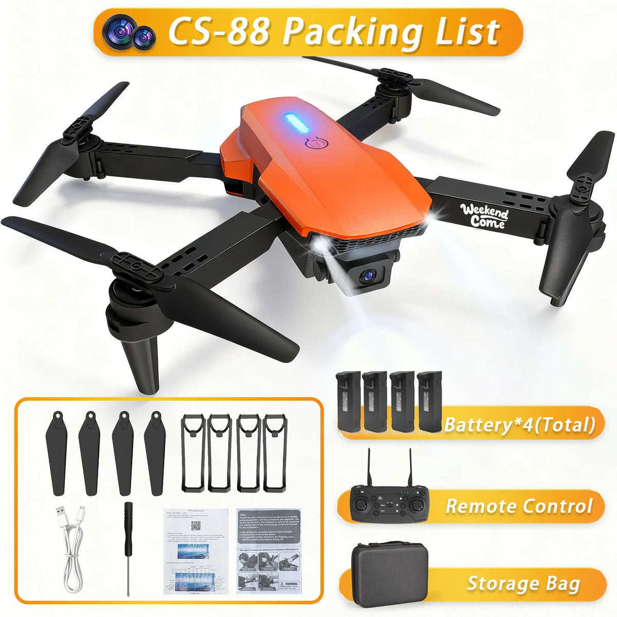 Professional HD Camera Foldable Quadcopter Drone For Beginners