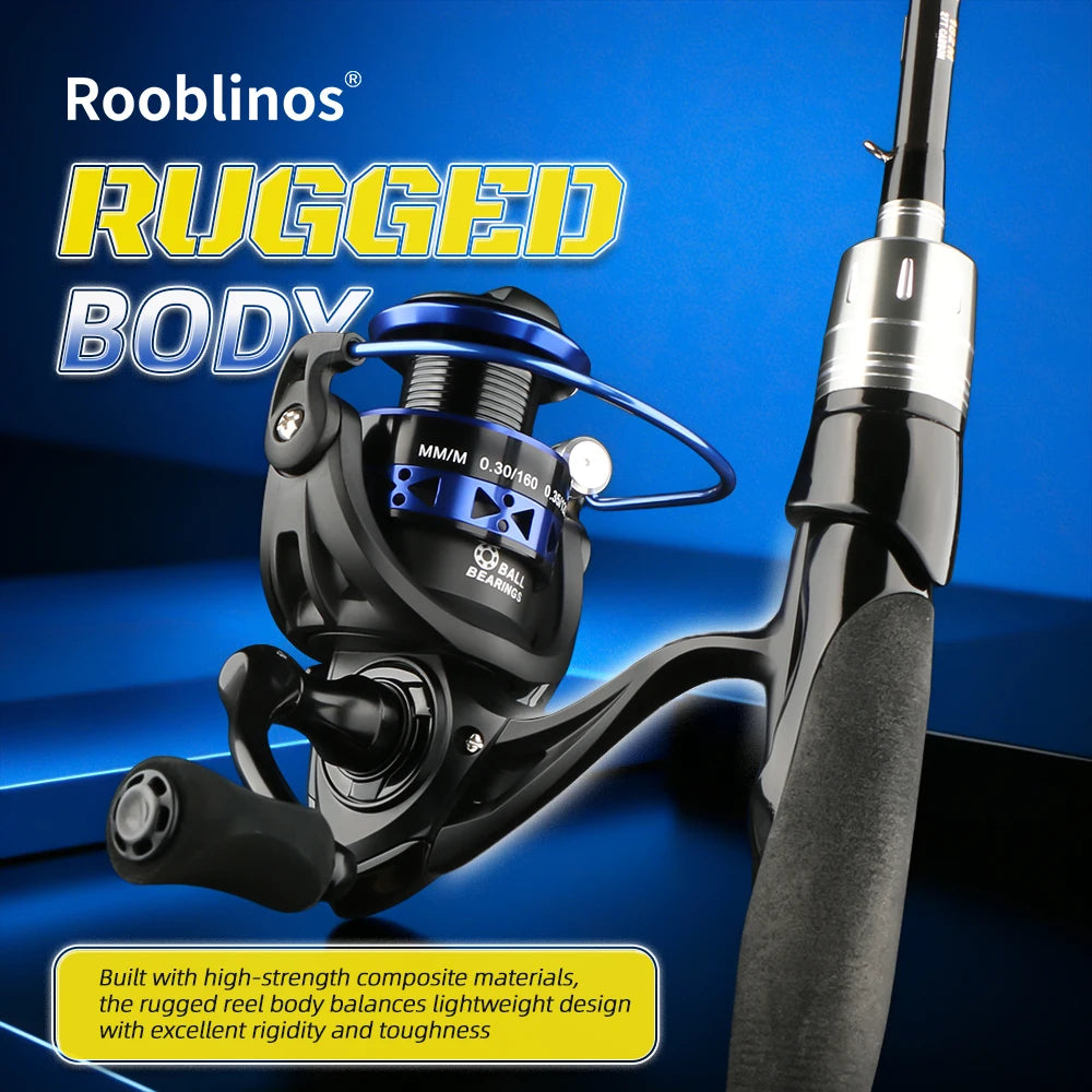 Rooblinos Saltwater Spinning Reel With Metal Spool And 12BB