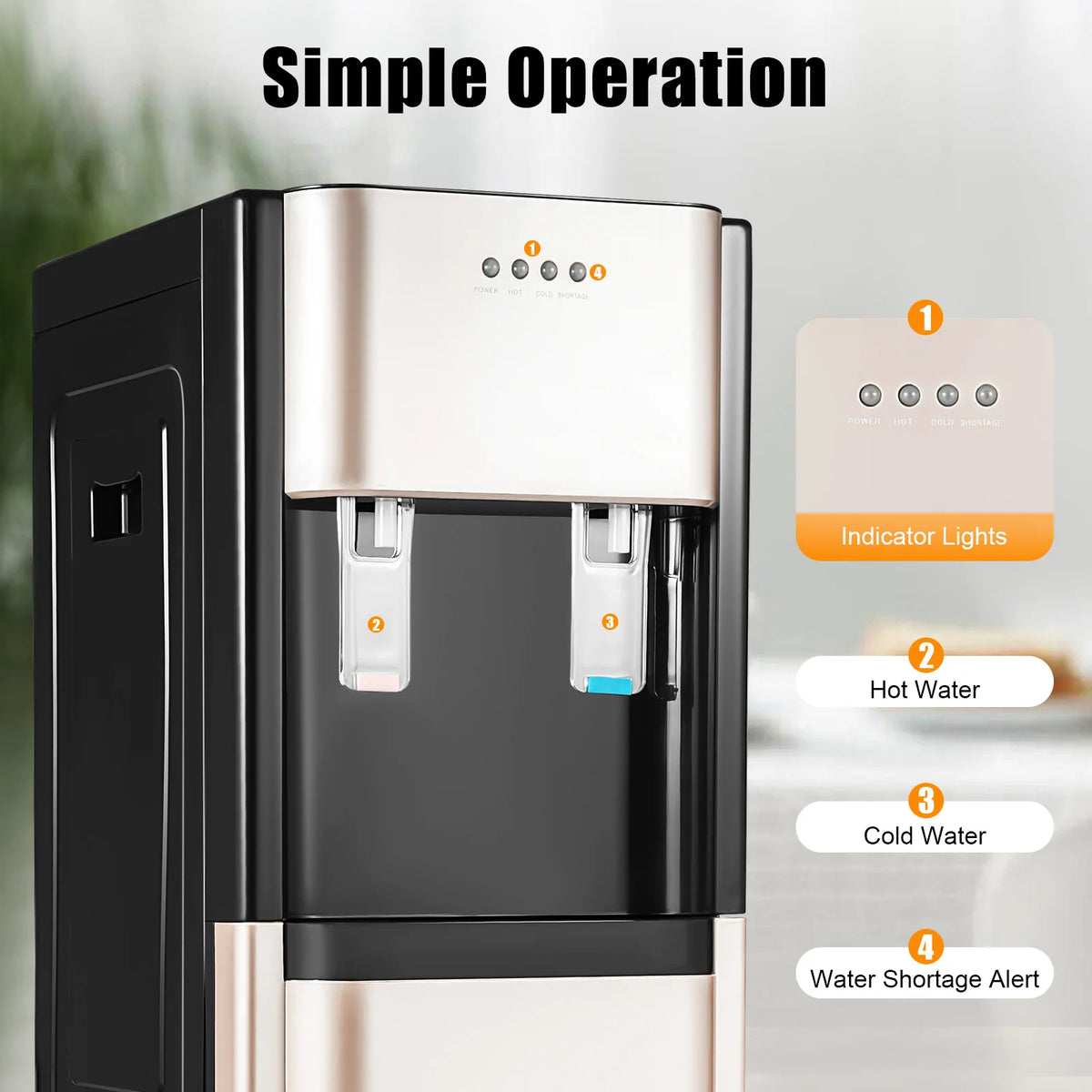 Bottom Loading Hot And Cold Water Cooler Dispenser With Drinking Fountain