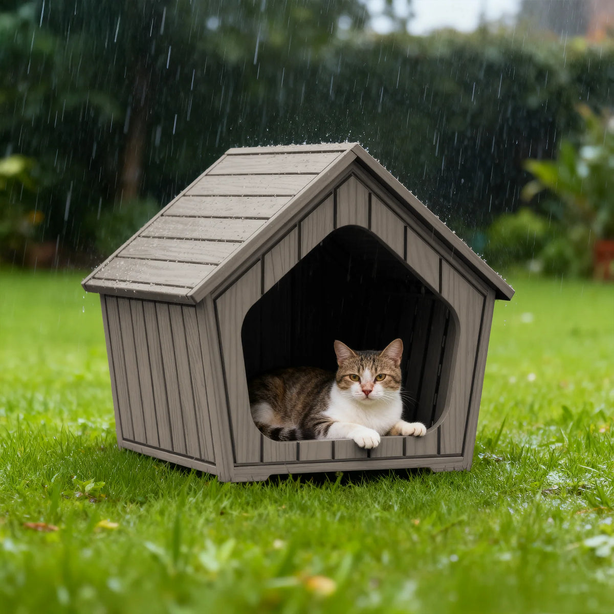 Waterproof Gable Roof Plastic Pet House Outdoor Dog Shelter