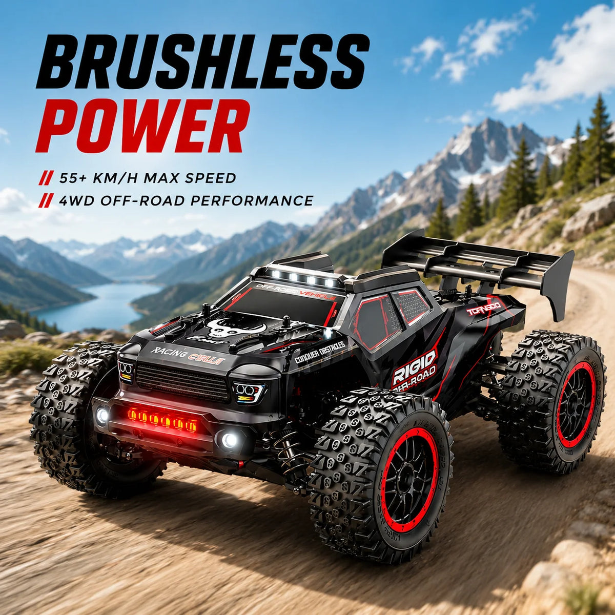 ZNLYRION Brushless RC Truck With Metal Gears And LED Lights