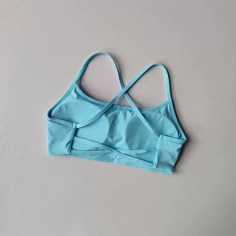 Womens Cross Back Shockproof Sports Bra For Gym And Yoga