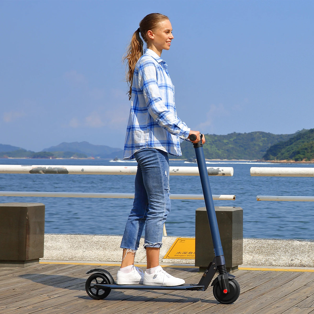 Caroma Folding Electric Scooter With Cruise Control And Shock Absorption