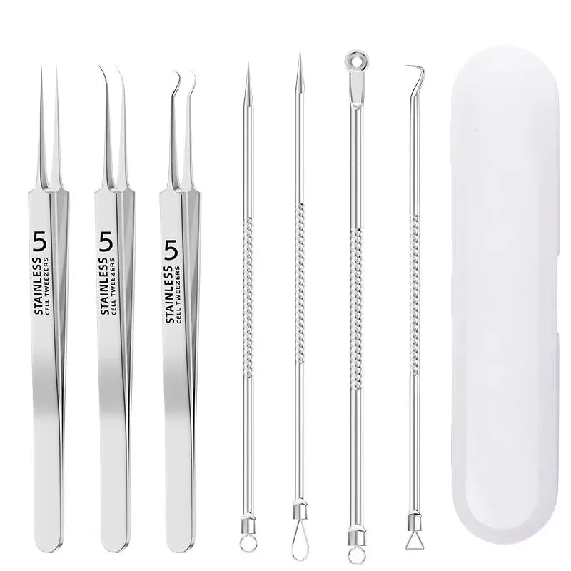 Stainless Steel Blackhead Remover Tool Set For Skincare Grooming Accessories