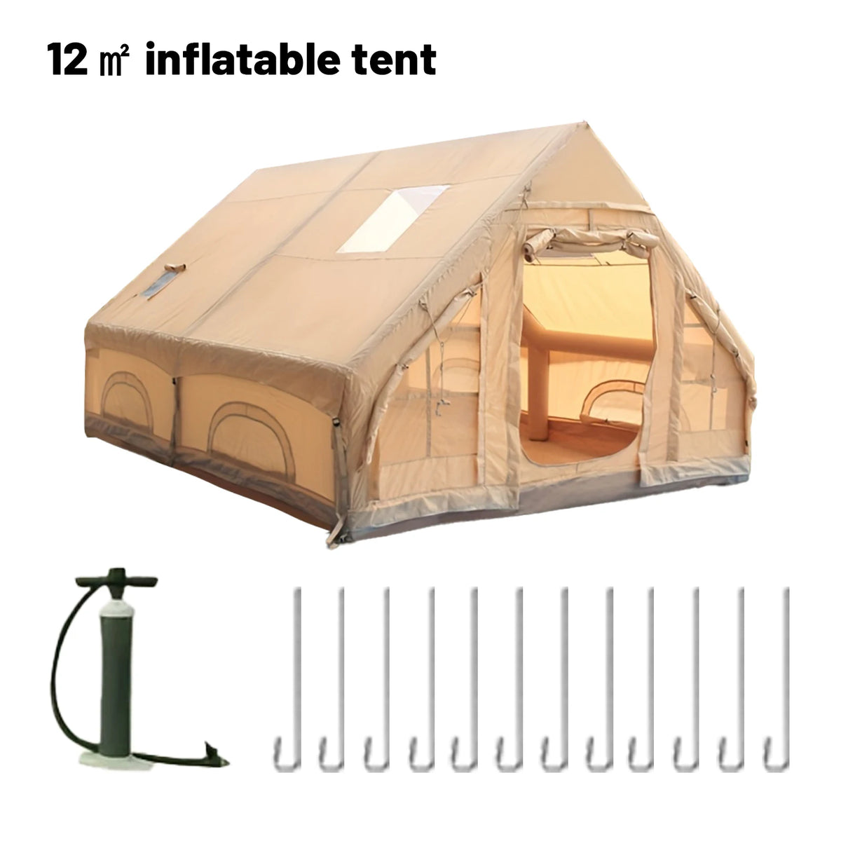 Pakicetus Quick Setup Inflatable Camping Tent With Stove Plug