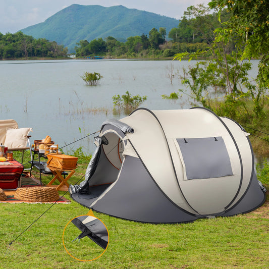 Outdoor Camping Instant Pop Up Tent With Integrated Vestibule Storage