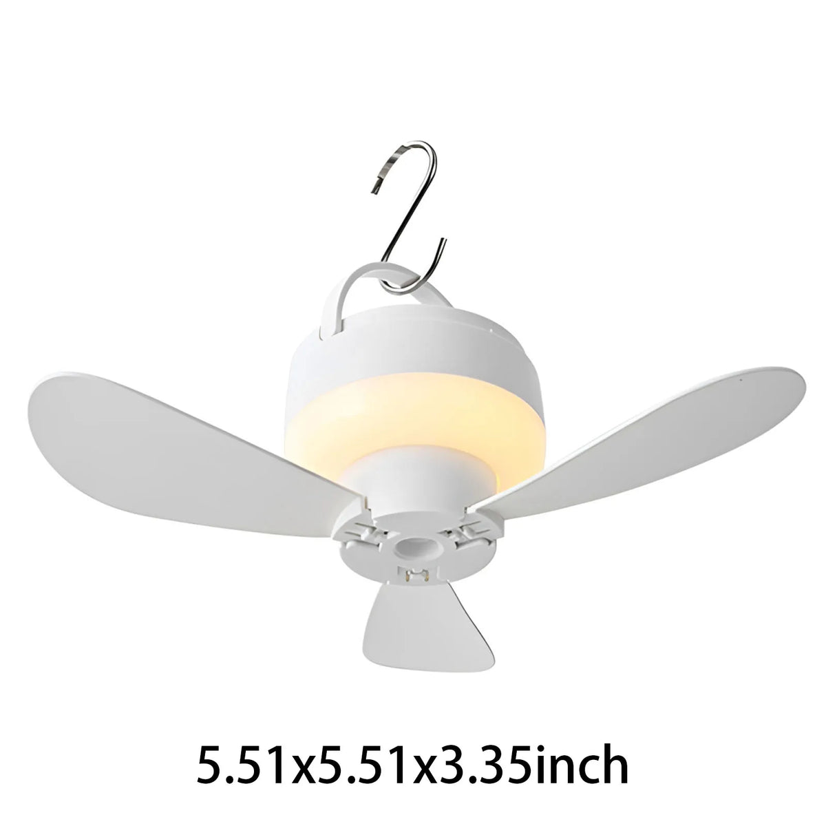 Rechargeable Portable Ceiling Fan With Led Lighting For Outdoor Use
