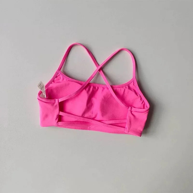 Womens Cross Back Shockproof Sports Bra For Gym And Yoga