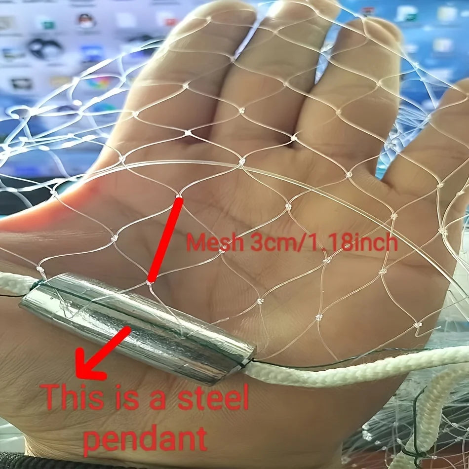 Heavy Duty Nylon Fishing Cast Net For Saltwater And Freshwater