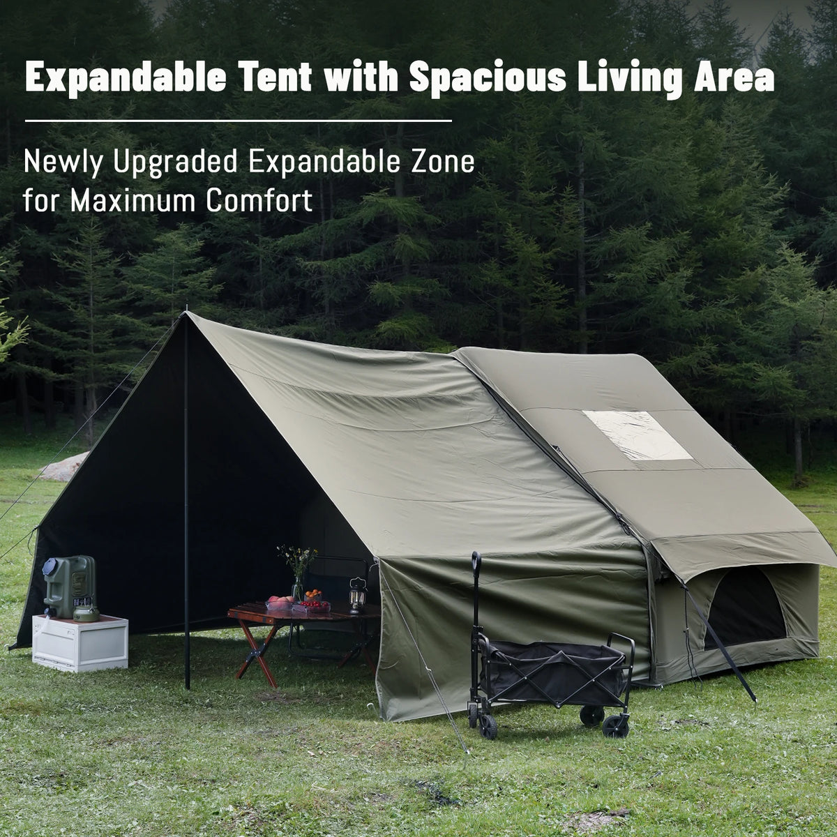 Pakicetus Inflatable Camping Tent With Extended Sun Canopy Design