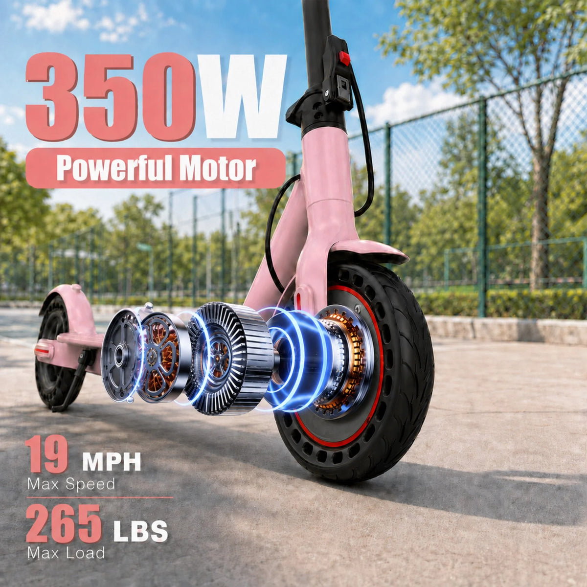 AOVOPRO Foldable Electric Scooter With 350W Motor And Long Range