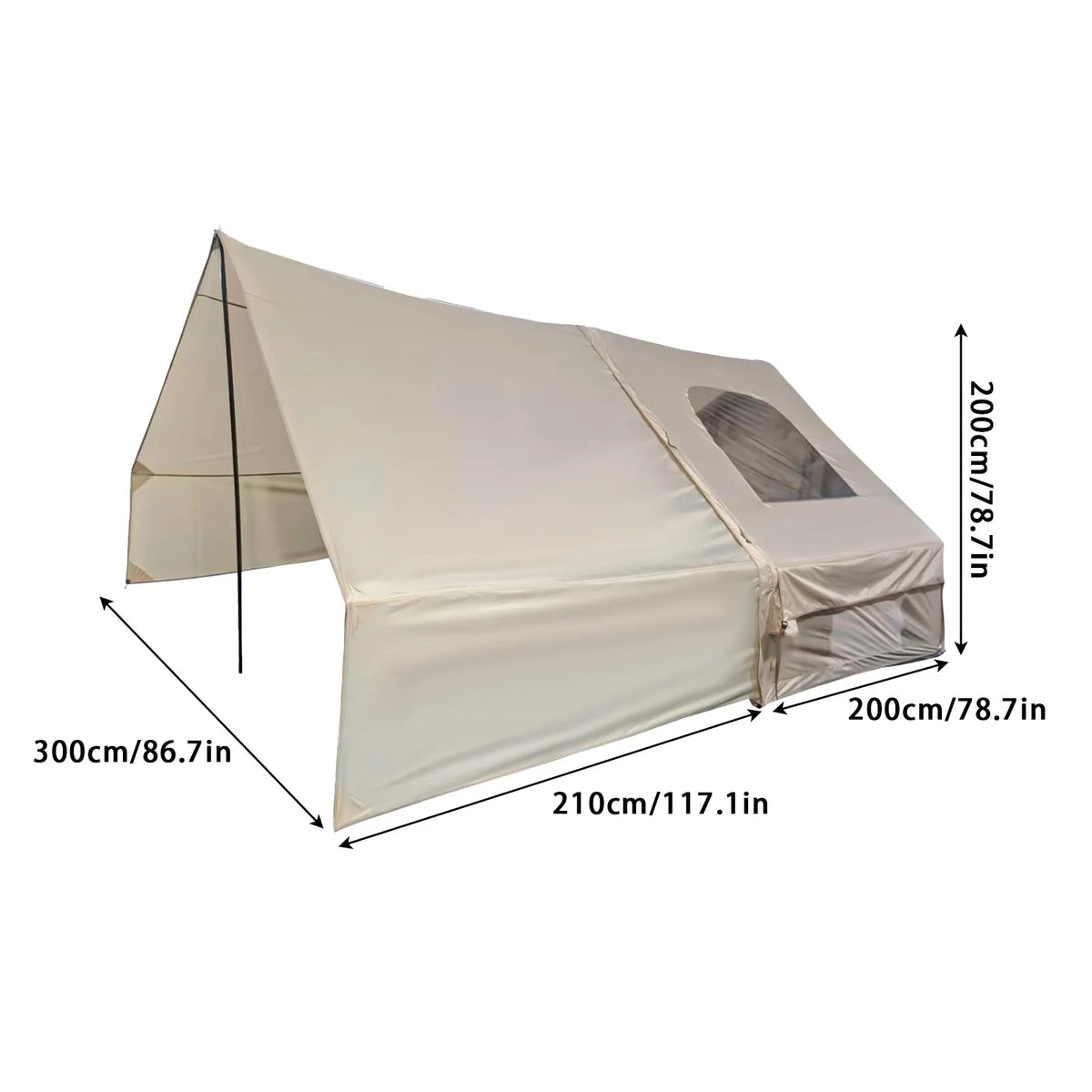 Pakicetus Inflatable Camping Tent With Extended Sun Canopy Design
