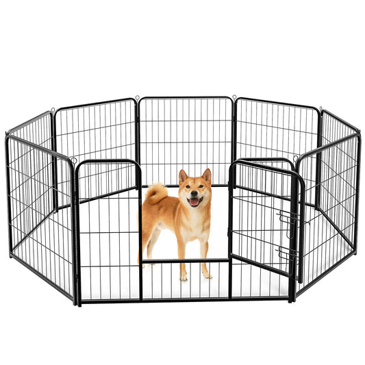 JHK Metal Foldable Dog Playpen For Indoor And Outdoor Use
