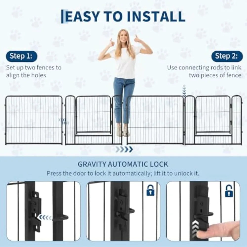 Garvee Heavy Duty Foldable Dog Playpen With Secure Door