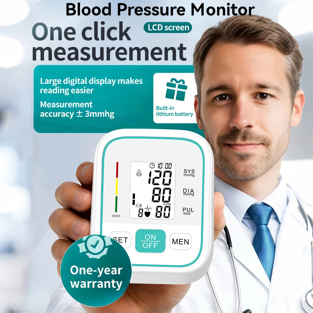 Digital Upper Arm Blood Pressure Monitor With Voice Function