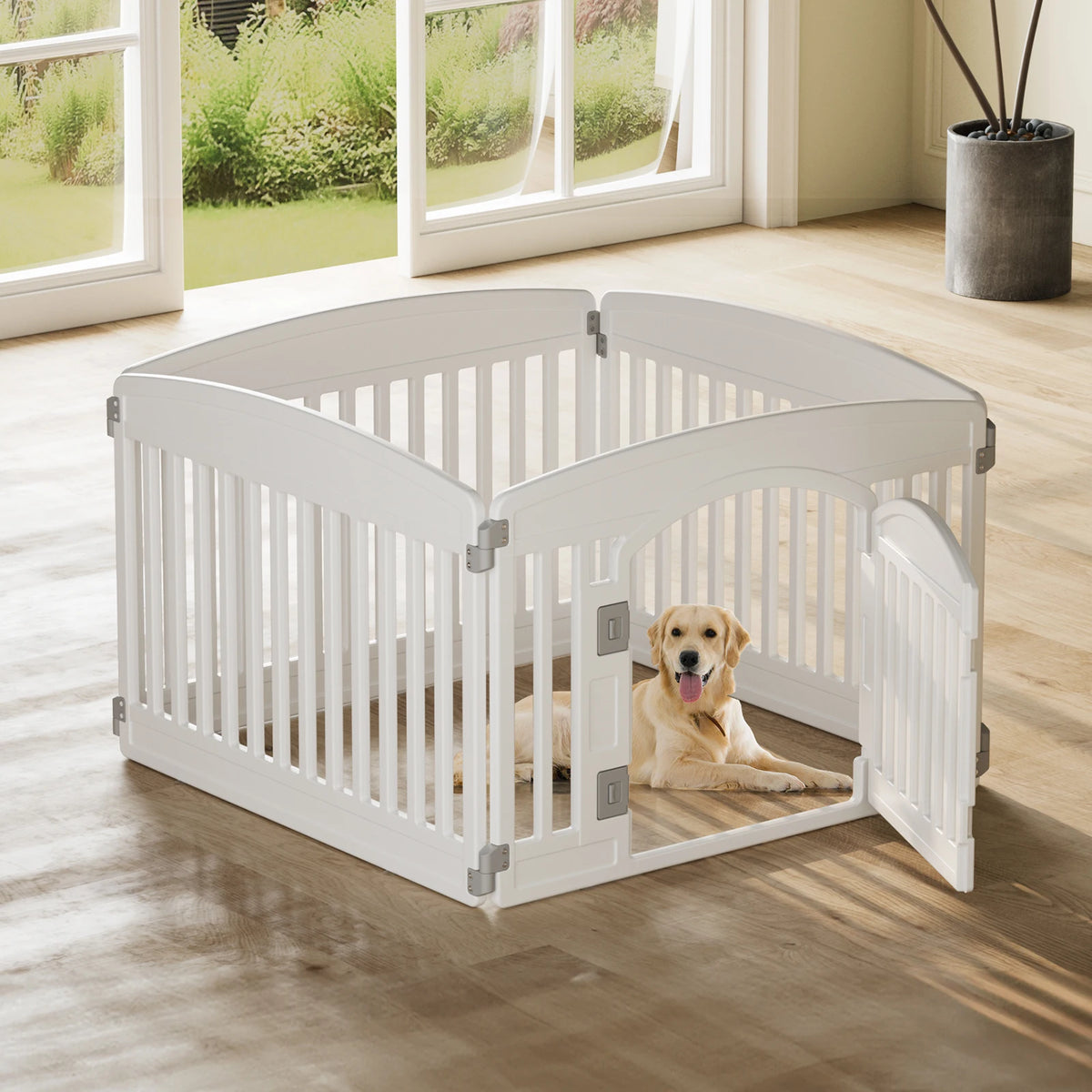 JHK Durable Plastic Dog Playpen For Indoor And Outdoor Pets