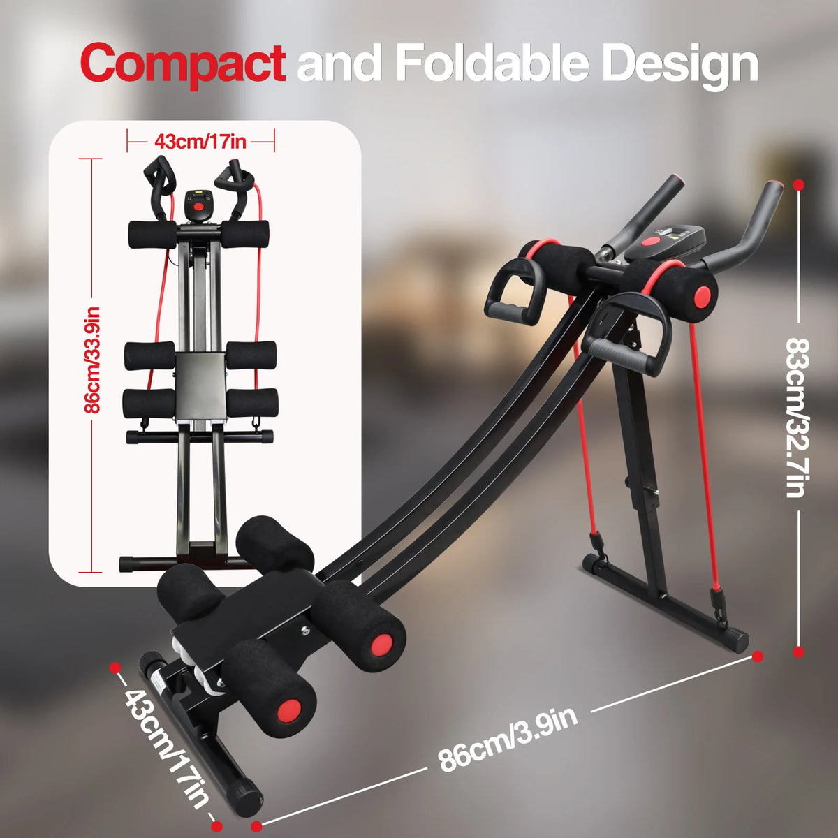 Gikpal Foldable Ab Machine Core Exercise Fitness Equipment For Home