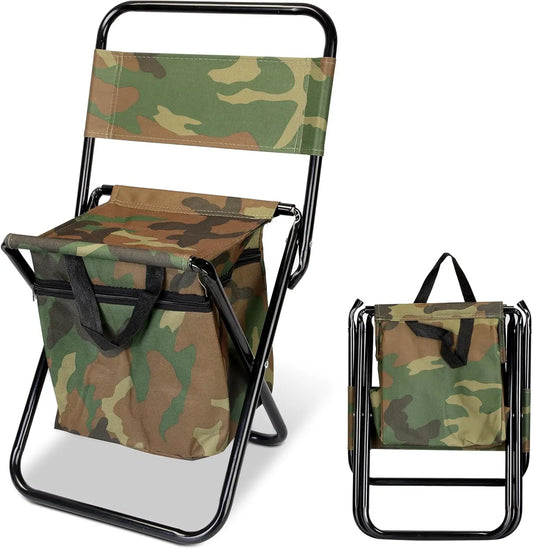 Portable Foldable Fishing Chair With Cooler Bag For Camping