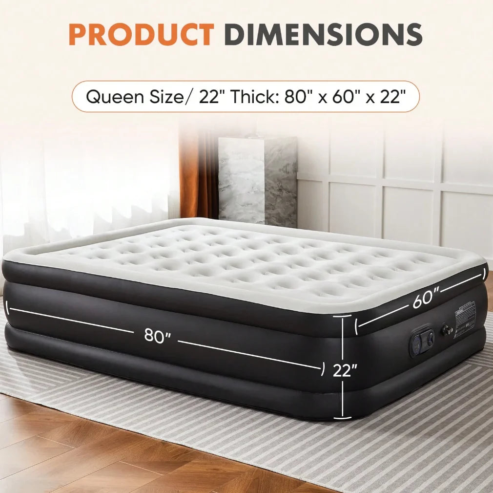 Portable Air Mattress With Built In Pump For Outdoor Camping