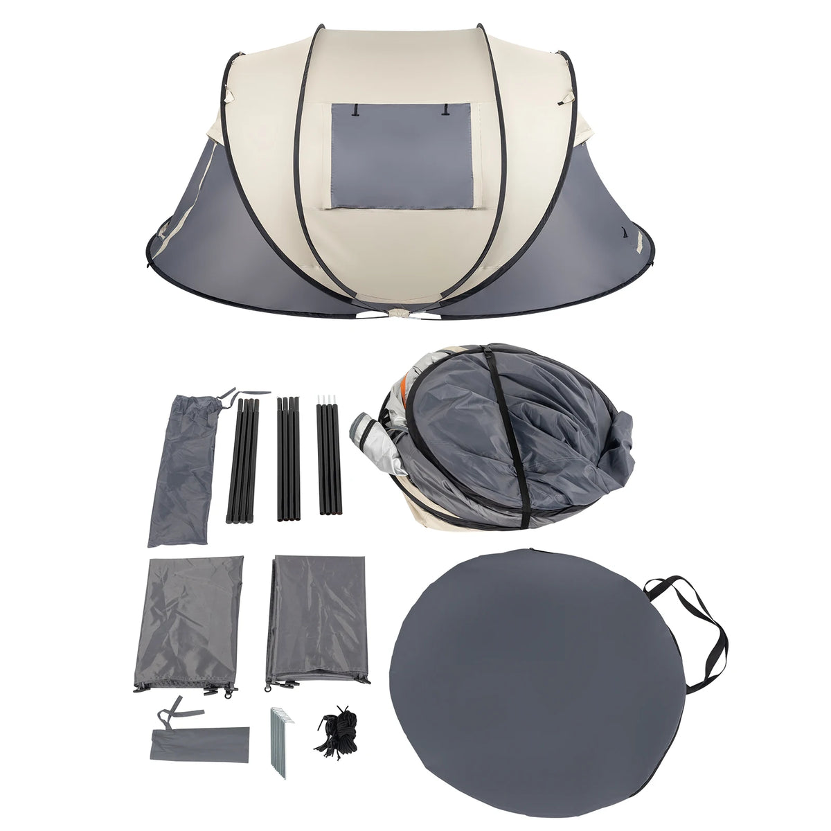 Outdoor Camping Instant Pop Up Tent With Integrated Vestibule Storage