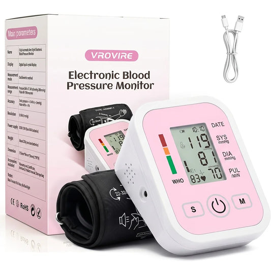 Automatic Upper Arm Blood Pressure Monitor With Heart Rate Memory