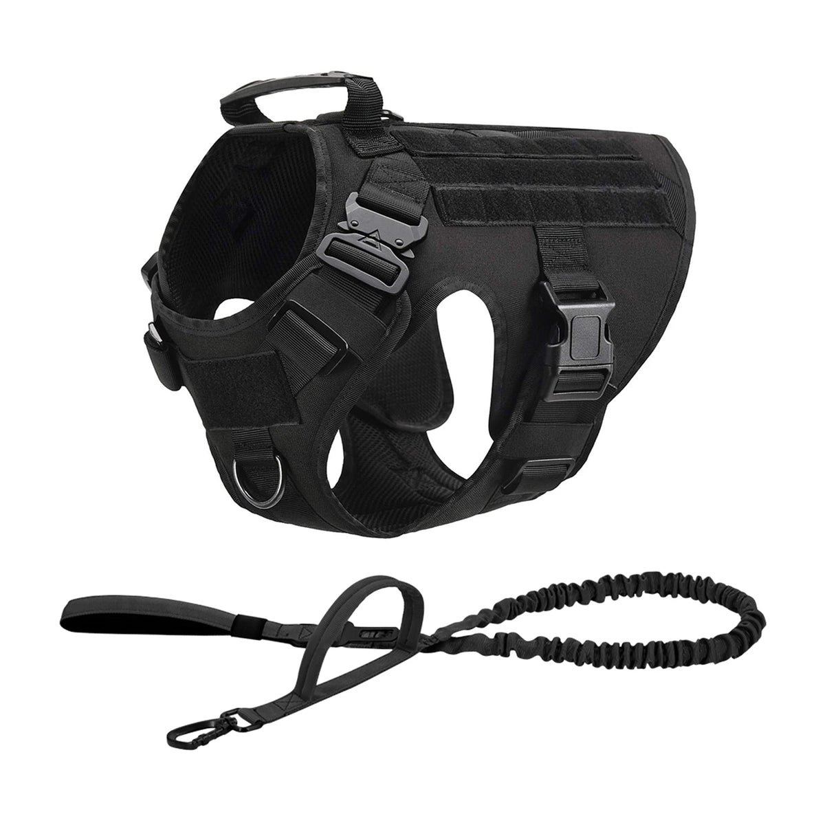 Tactical Nylon Dog Harness With Quick Release Molle Pouches For Training