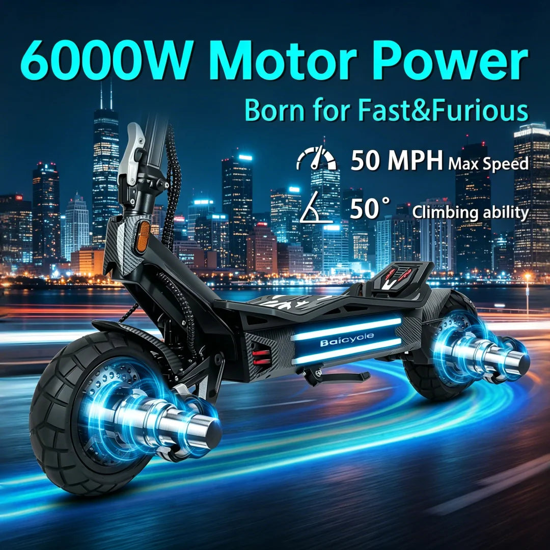 BIKydom Dual Motor Electric Scooter For Adults With Foldable Design